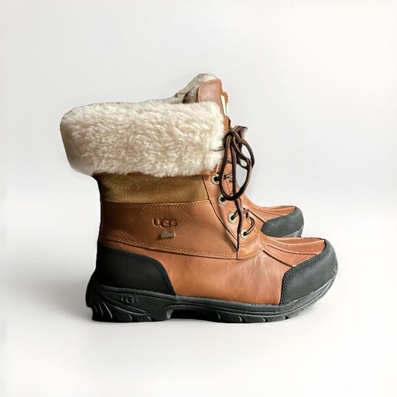 UGG Butte Worchester Brown Leather Waterproof Vibram Boots Men 9M US/42EU 5521 - Picture 3 of 16